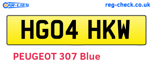 HG04HKW are the vehicle registration plates.