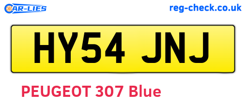 HY54JNJ are the vehicle registration plates.