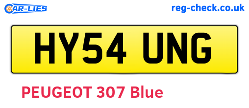 HY54UNG are the vehicle registration plates.