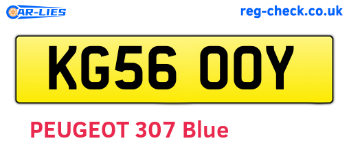 KG56OOY are the vehicle registration plates.