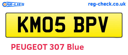 KM05BPV are the vehicle registration plates.