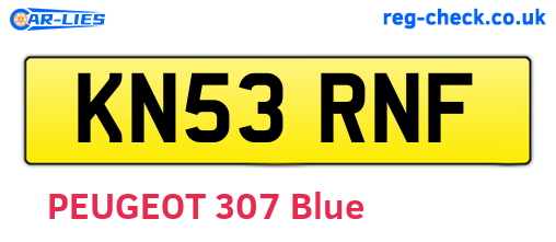 KN53RNF are the vehicle registration plates.