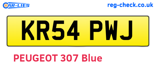 KR54PWJ are the vehicle registration plates.