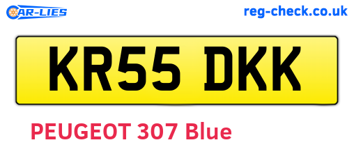 KR55DKK are the vehicle registration plates.