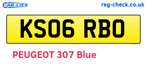 KS06RBO are the vehicle registration plates.