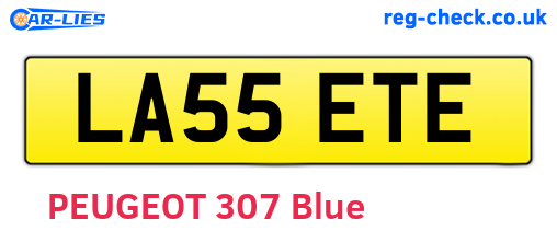 LA55ETE are the vehicle registration plates.
