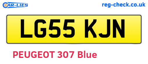 LG55KJN are the vehicle registration plates.