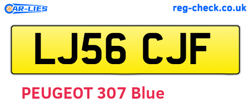 LJ56CJF are the vehicle registration plates.