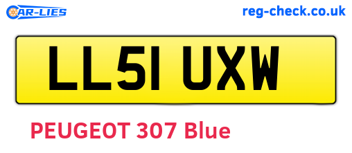 LL51UXW are the vehicle registration plates.