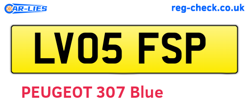 LV05FSP are the vehicle registration plates.