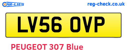 LV56OVP are the vehicle registration plates.