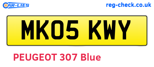 MK05KWY are the vehicle registration plates.