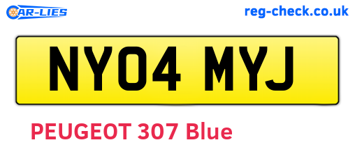 NY04MYJ are the vehicle registration plates.