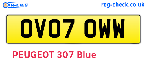 OV07OWW are the vehicle registration plates.