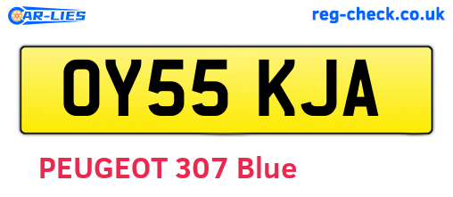 OY55KJA are the vehicle registration plates.