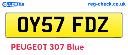 OY57FDZ are the vehicle registration plates.