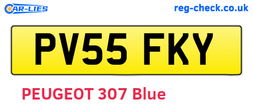 PV55FKY are the vehicle registration plates.