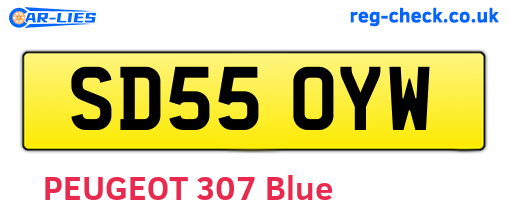 SD55OYW are the vehicle registration plates.