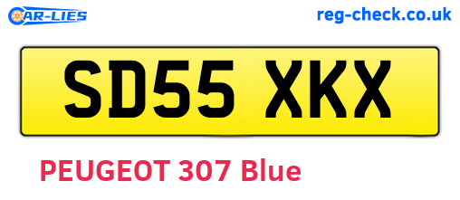 SD55XKX are the vehicle registration plates.
