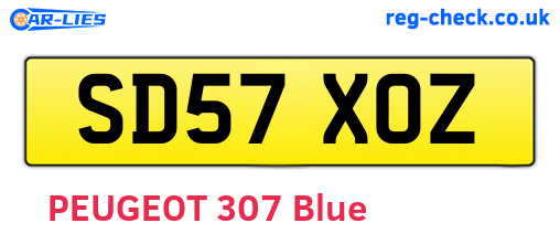 SD57XOZ are the vehicle registration plates.