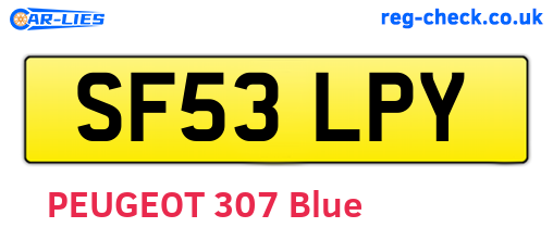 SF53LPY are the vehicle registration plates.