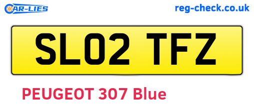 SL02TFZ are the vehicle registration plates.