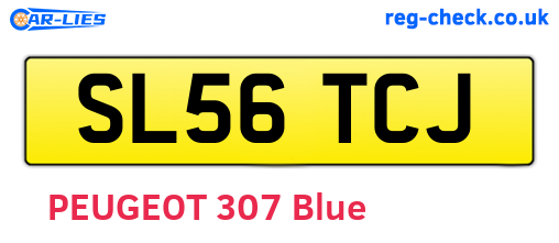 SL56TCJ are the vehicle registration plates.