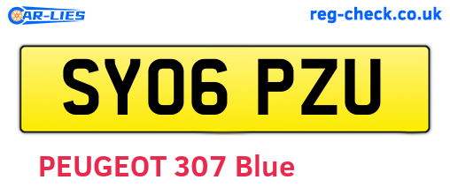 SY06PZU are the vehicle registration plates.