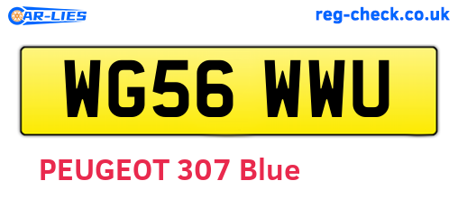 WG56WWU are the vehicle registration plates.