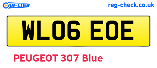 WL06EOE are the vehicle registration plates.
