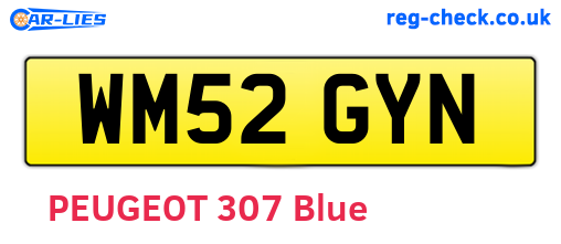 WM52GYN are the vehicle registration plates.