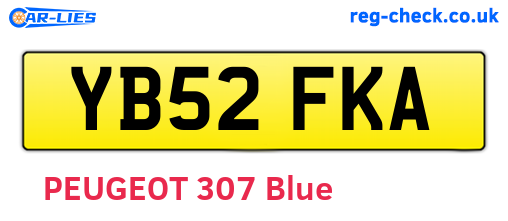 YB52FKA are the vehicle registration plates.
