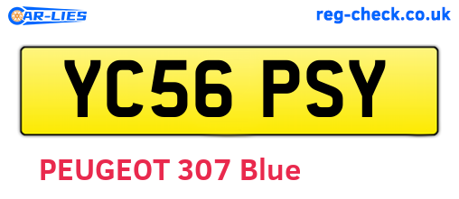YC56PSY are the vehicle registration plates.