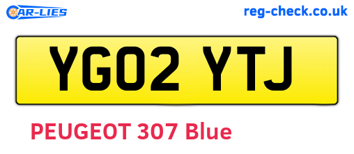 YG02YTJ are the vehicle registration plates.