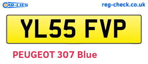 YL55FVP are the vehicle registration plates.