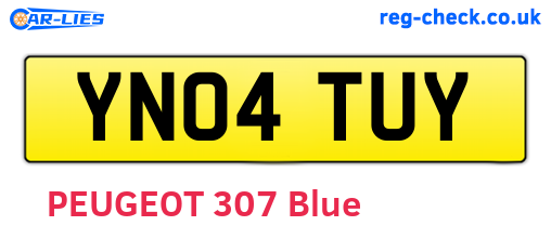 YN04TUY are the vehicle registration plates.