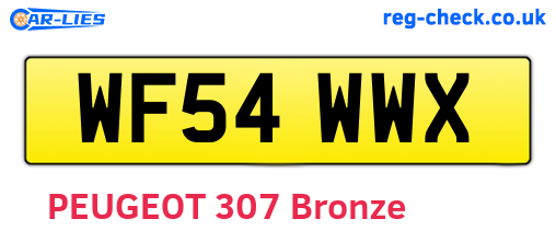 WF54WWX are the vehicle registration plates.