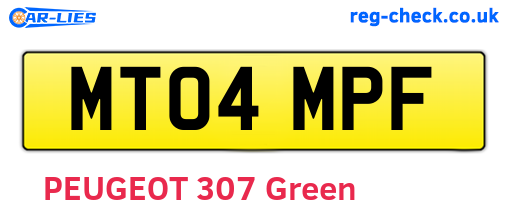 MT04MPF are the vehicle registration plates.