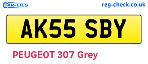 AK55SBY are the vehicle registration plates.