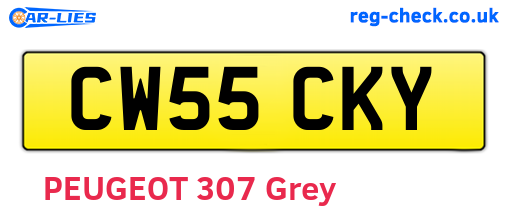 CW55CKY are the vehicle registration plates.