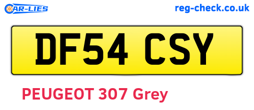 DF54CSY are the vehicle registration plates.