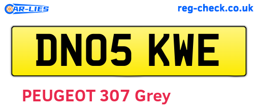 DN05KWE are the vehicle registration plates.