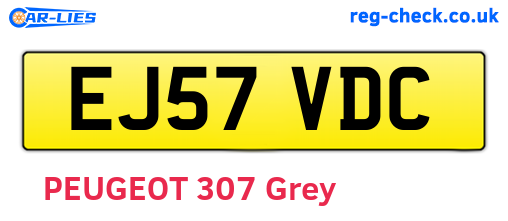 EJ57VDC are the vehicle registration plates.