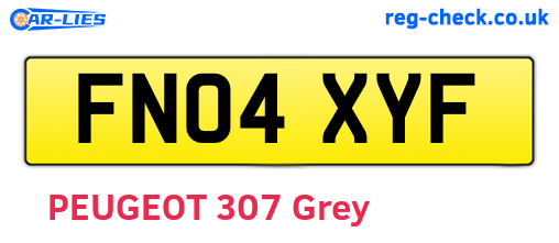 FN04XYF are the vehicle registration plates.