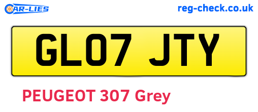 GL07JTY are the vehicle registration plates.
