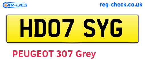 HD07SYG are the vehicle registration plates.