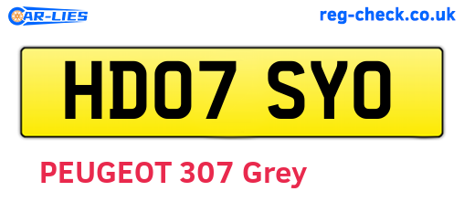 HD07SYO are the vehicle registration plates.