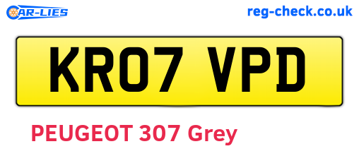 KR07VPD are the vehicle registration plates.
