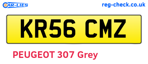 KR56CMZ are the vehicle registration plates.