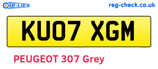 KU07XGM are the vehicle registration plates.